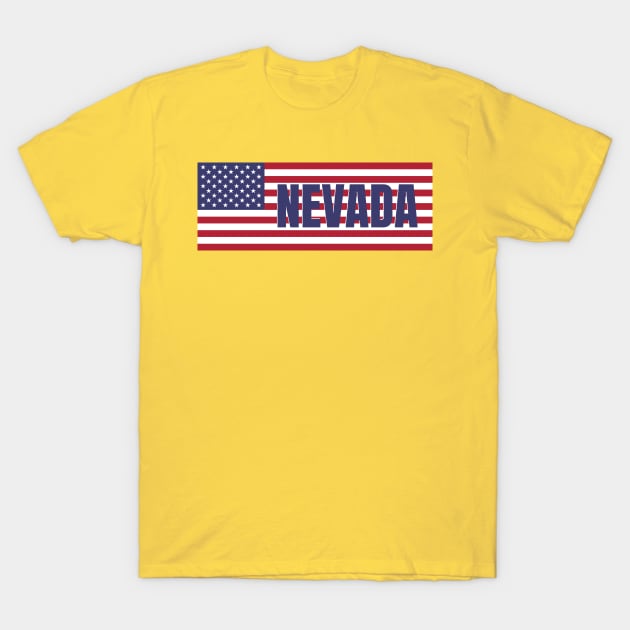 Nevada State in American Flag T-Shirt by aybe7elf